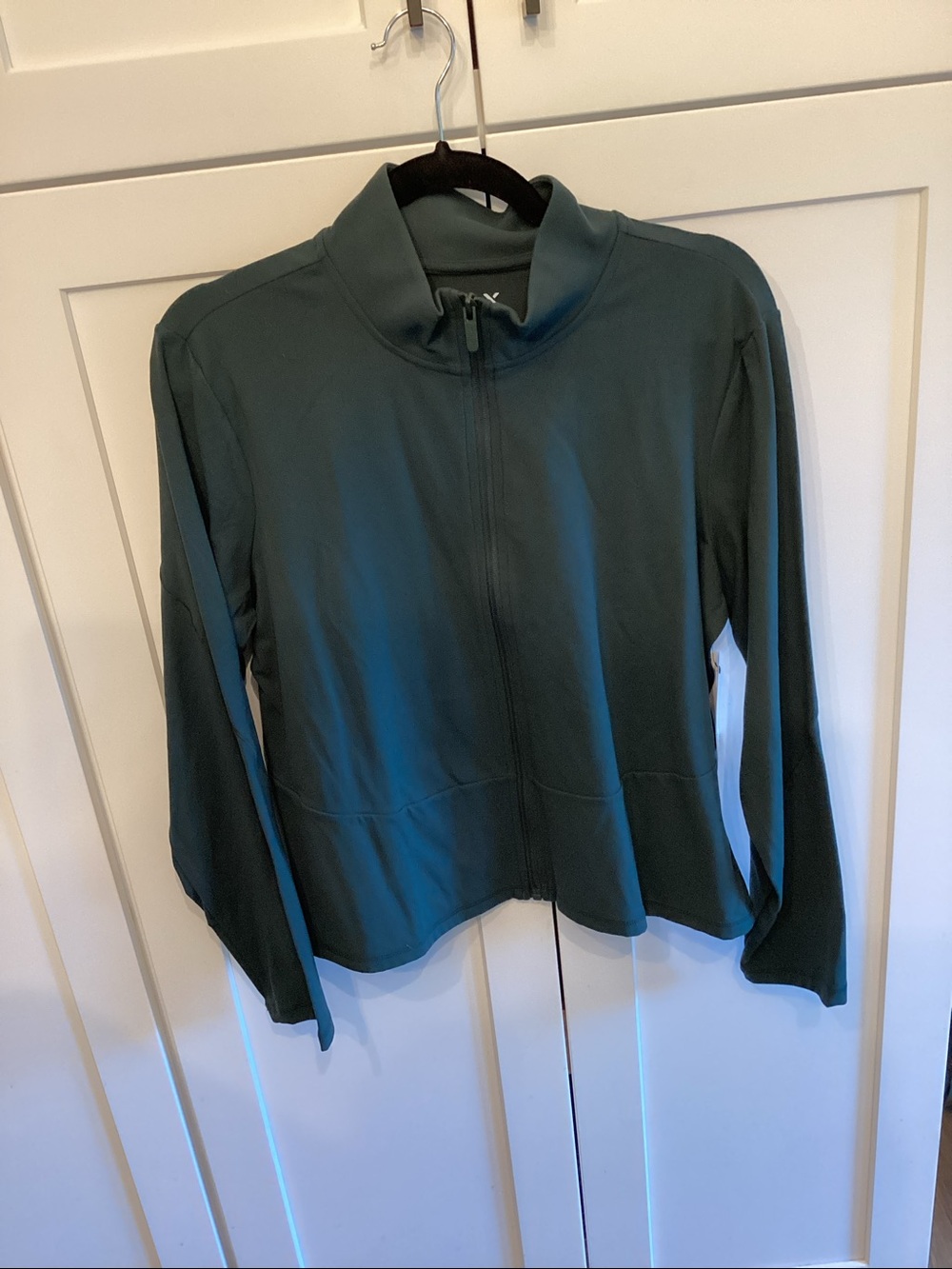 Women's Forest Green Zip-Front Turtleneck Sweater